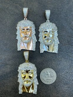 925 Silver / Yellow Rose Gold Jesus Piece Iced Hip Hop Necklace Baguette Diamond 23 925 Silver / Yellow Rose Gold Jesus Piece Iced Hip Hop Necklace Baguette Diamond -Harlem Bling Shop harlembling 925 silver yellow rose gold jesus piece iced hip hop necklace baguette diamond 63365.1664378784