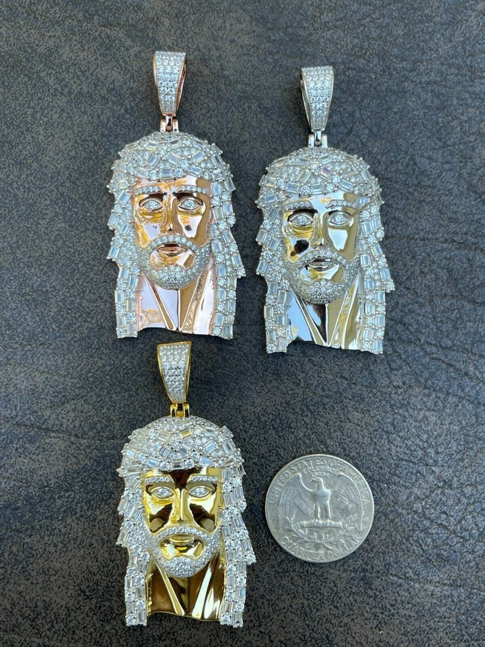 925 Silver / Yellow Rose Gold Jesus Piece Iced Hip Hop Necklace Baguette Diamond 12 925 Silver / Yellow Rose Gold Jesus Piece Iced Hip Hop Necklace Baguette Diamond - Image 10