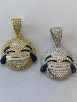 925 Sterling Silver Hip Hop LOL Emoji Pendant Necklace Iced Smiley Laughing 23 925 Sterling Silver Hip Hop LOL Emoji Pendant Necklace Iced Smiley Laughing -Harlem Bling Shop harlembling 925 sterling silver hip hop lol emoji pendant necklace iced smiley laughing 25268.1664371560