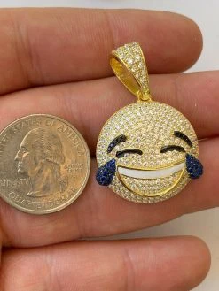 925 Sterling Silver Hip Hop LOL Emoji Pendant Necklace Iced Smiley Laughing 20 925 Sterling Silver Hip Hop LOL Emoji Pendant Necklace Iced Smiley Laughing -Harlem Bling Shop harlembling 925 sterling silver hip hop lol emoji pendant necklace iced smiley laughing 45329.1664376707