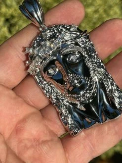 925 Sterling Silver Jesus Piece Pendant Real Baguette MOISSANITE Necklace ITALY 25 925 Sterling Silver Jesus Piece Pendant Real Baguette MOISSANITE Necklace ITALY -Harlem Bling Shop harlembling 925 sterling silver jesus piece pendant real baguette moissanite necklace italy 28945.1664360166