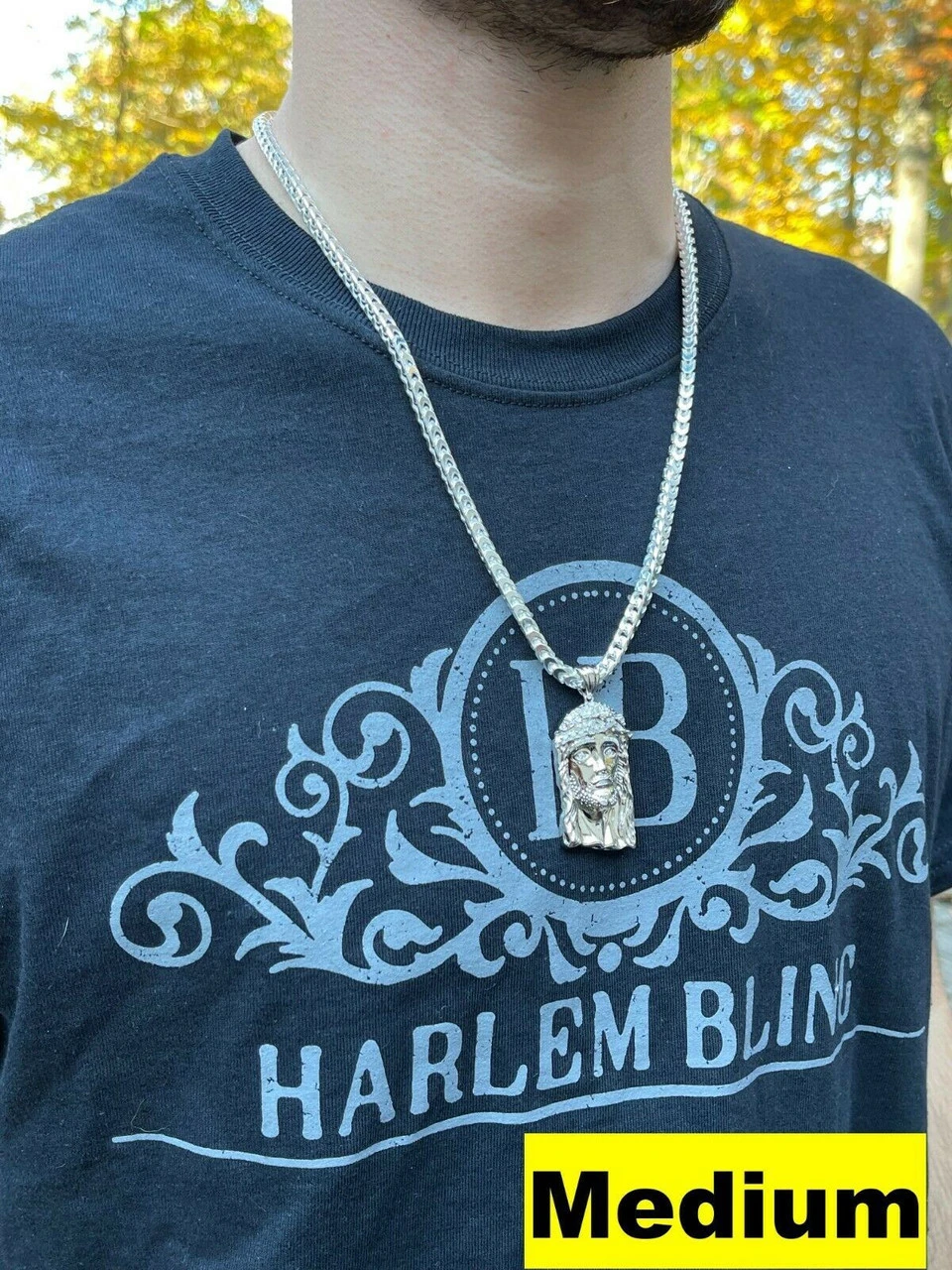 925 Sterling Silver Jesus Piece Pendant Real Baguette MOISSANITE Necklace ITALY 6 925 Sterling Silver Jesus Piece Pendant Real Baguette MOISSANITE Necklace ITALY - Image 4