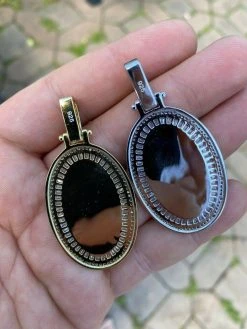 925 Sterling Silver St Christopher Necklace Pendant Iced Baguette Medallion Gold 17 925 Sterling Silver St Christopher Necklace Pendant Iced Baguette Medallion Gold -Harlem Bling Shop harlembling 925 sterling silver st christopher necklace pendant iced baguette medallion gold 83875.1664371584