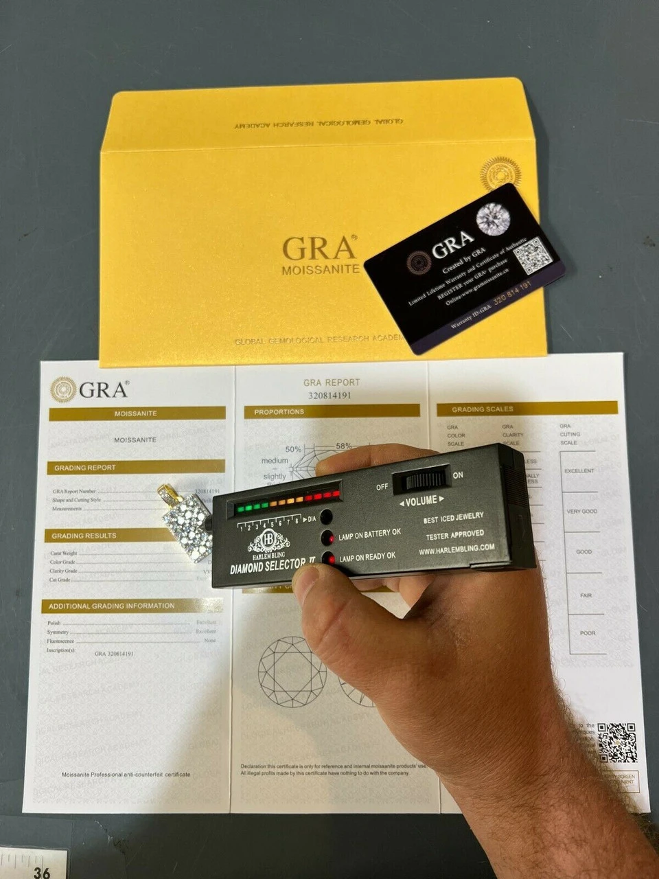 9ct Iced MOISSANITE Mens's Hip Hop Dog Tag Pendant Necklace Pass Diamond Tester 6 9ct Iced MOISSANITE Mens's Hip Hop Dog Tag Pendant Necklace Pass Diamond Tester - Image 4