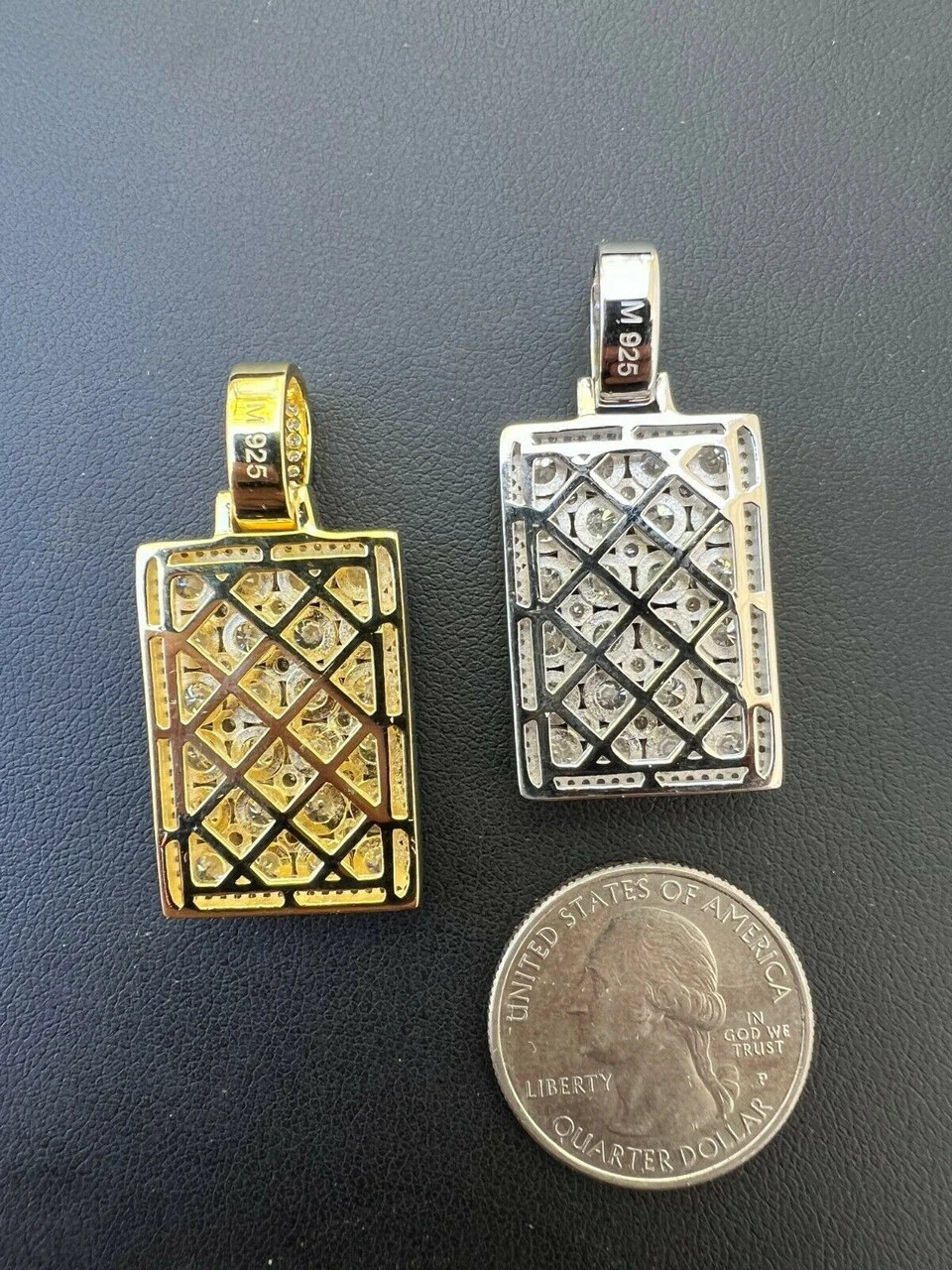 9ct Iced MOISSANITE Mens's Hip Hop Dog Tag Pendant Necklace Pass Diamond Tester 10 9ct Iced MOISSANITE Mens's Hip Hop Dog Tag Pendant Necklace Pass Diamond Tester - Image 8