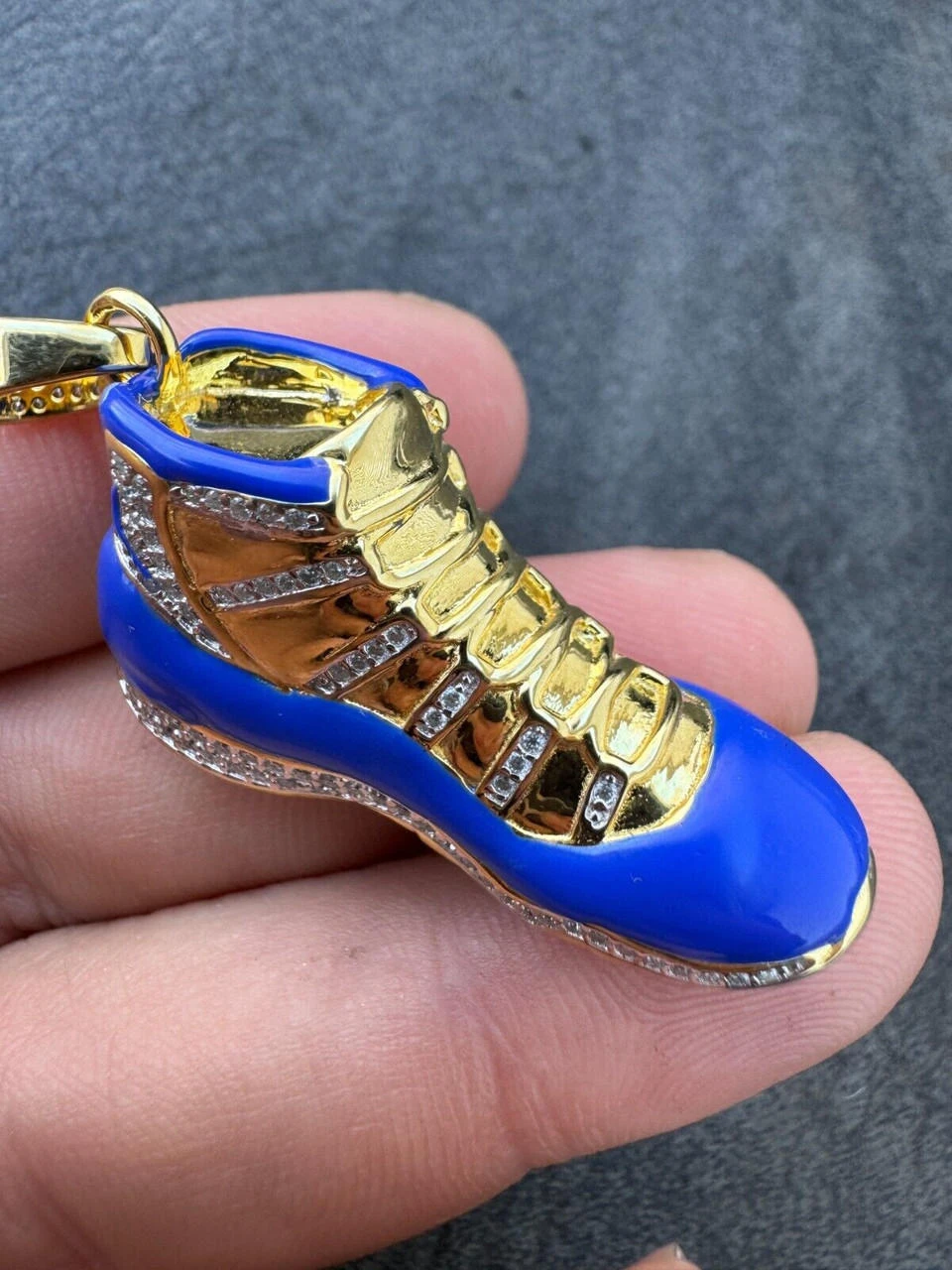 Air Jordan 45 Blue Nike Sneaker Pendant MOISSANITE Real 925 Silver Iced Hip Hop 12 Air Jordan 45 Blue Nike Sneaker Pendant MOISSANITE Real 925 Silver Iced Hip Hop - Image 10