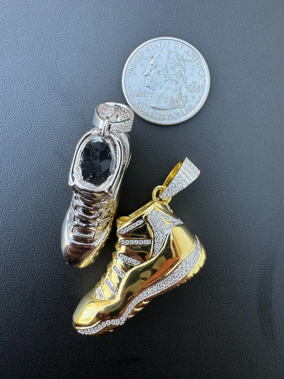 Air Jordan 45 Nike Sneaker Pendant MOISSANITE Real 925 Silver Gold Iced Hip Hop 17 Air Jordan 45 Nike Sneaker Pendant MOISSANITE Real 925 Silver Gold Iced Hip Hop - Image 15