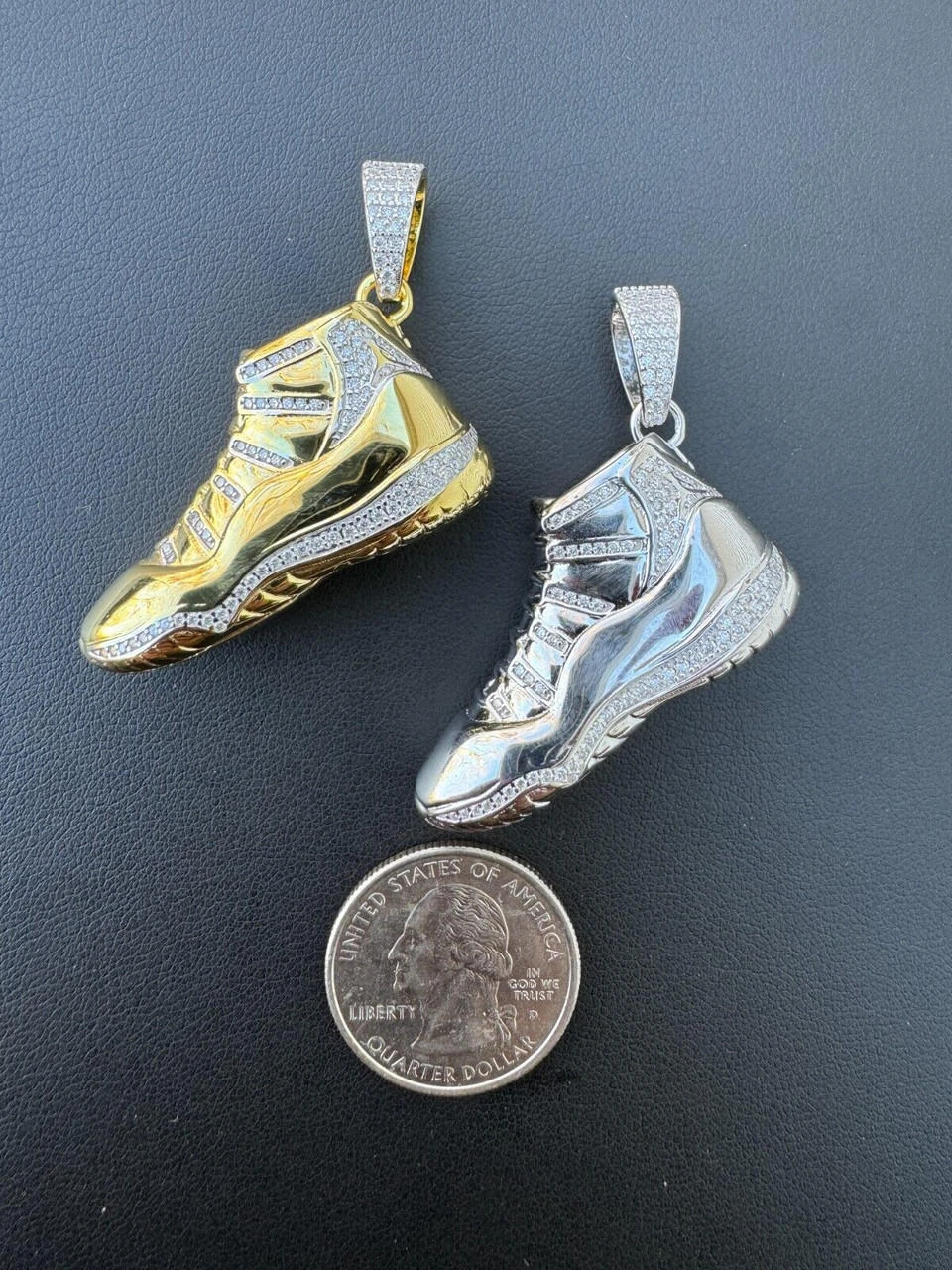 Air Jordan 45 Nike Sneaker Pendant MOISSANITE Real 925 Silver Gold Iced Hip Hop 11 Air Jordan 45 Nike Sneaker Pendant MOISSANITE Real 925 Silver Gold Iced Hip Hop - Image 9