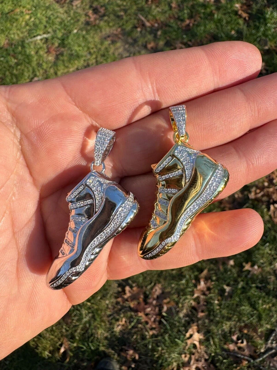 Air Jordan 45 Nike Sneaker Pendant MOISSANITE Real 925 Silver Gold Iced Hip Hop 22 Air Jordan 45 Nike Sneaker Pendant MOISSANITE Real 925 Silver Gold Iced Hip Hop - Image 20