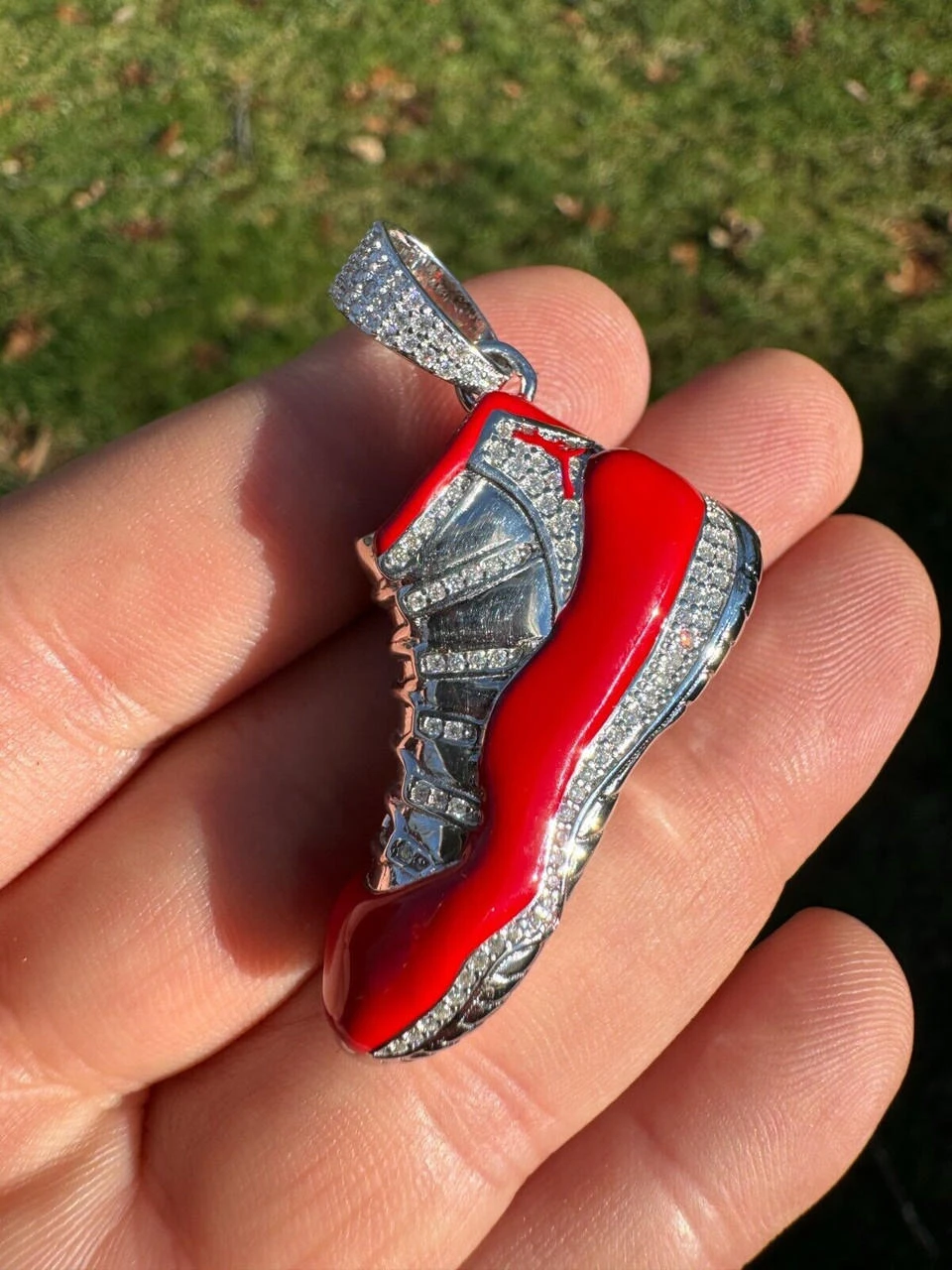 Air Jordan 45 Red Nike Sneaker Pendant MOISSANITE Real 925 Silver Iced Hip Hop 13 Air Jordan 45 Red Nike Sneaker Pendant MOISSANITE Real 925 Silver Iced Hip Hop - Image 11