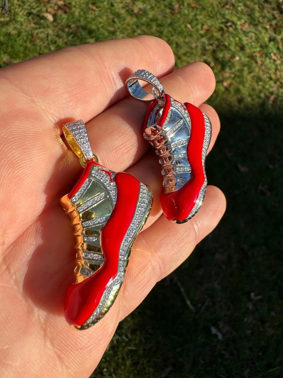 Air Jordan 45 Red Nike Sneaker Pendant MOISSANITE Real 925 Silver Iced Hip Hop 12 Air Jordan 45 Red Nike Sneaker Pendant MOISSANITE Real 925 Silver Iced Hip Hop - Image 10