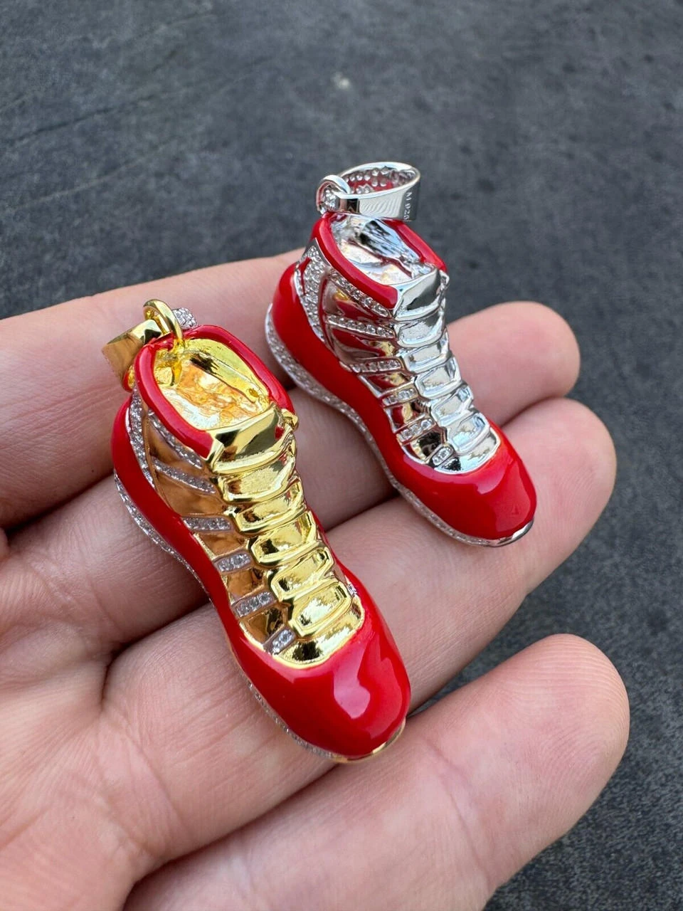 Air Jordan 45 Red Nike Sneaker Pendant MOISSANITE Real 925 Silver Iced Hip Hop 9 Air Jordan 45 Red Nike Sneaker Pendant MOISSANITE Real 925 Silver Iced Hip Hop - Image 7