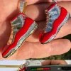 Air Jordan 45 Red Nike Sneaker Pendant MOISSANITE Real 925 Silver Iced Hip Hop