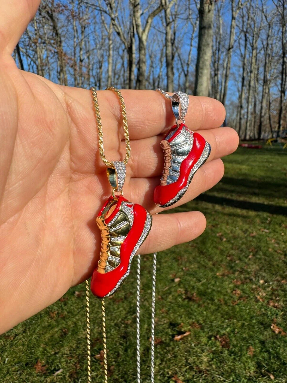 Air Jordan 45 Red Nike Sneaker Pendant MOISSANITE Real 925 Silver Iced Hip Hop 16 Air Jordan 45 Red Nike Sneaker Pendant MOISSANITE Real 925 Silver Iced Hip Hop - Image 14