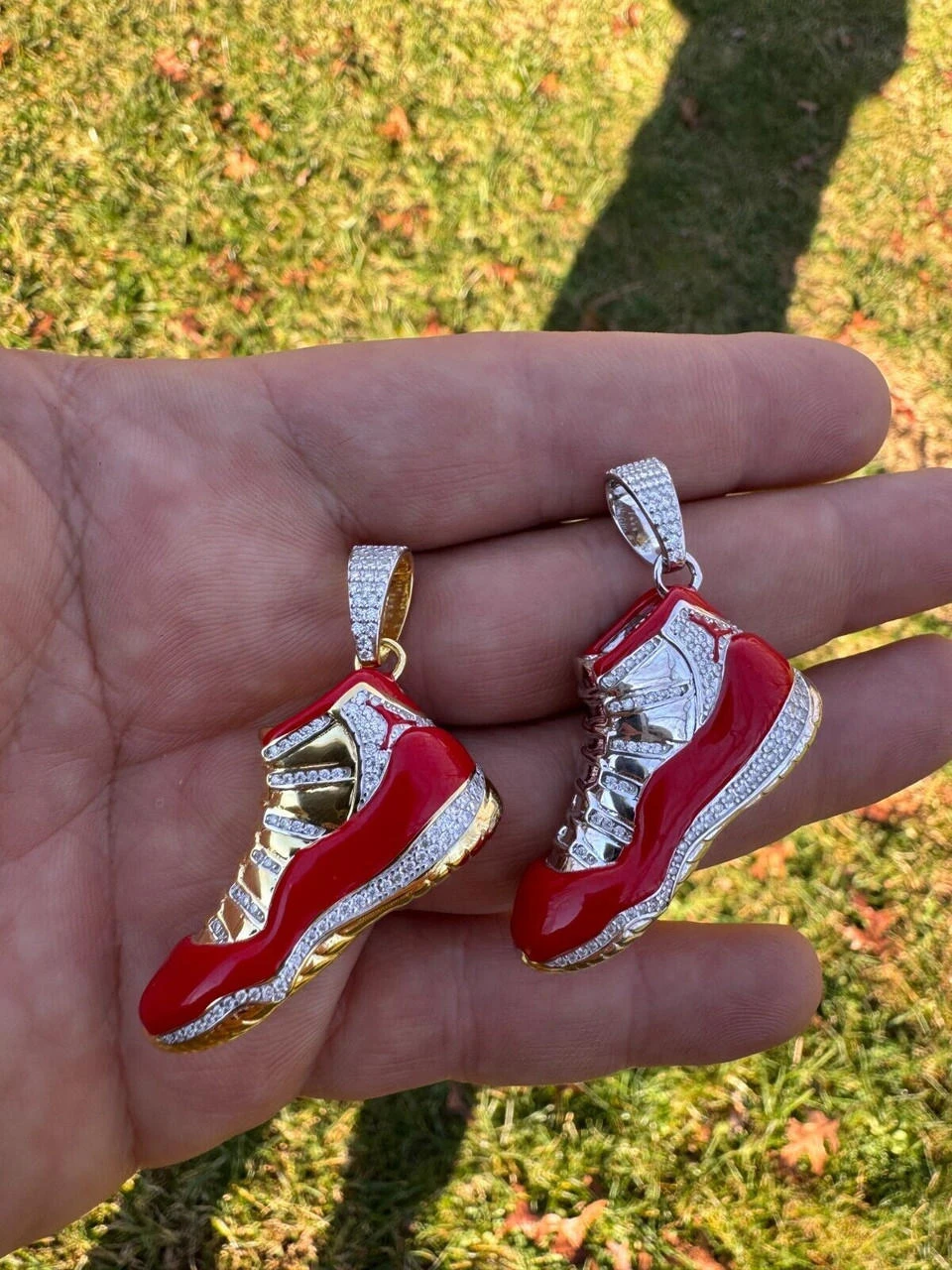 Air Jordan 45 Red Nike Sneaker Pendant MOISSANITE Real 925 Silver Iced Hip Hop 11 Air Jordan 45 Red Nike Sneaker Pendant MOISSANITE Real 925 Silver Iced Hip Hop - Image 9