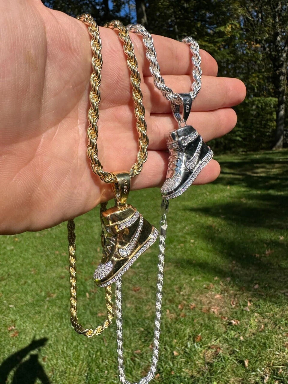 Air Force 1 High Top Nike Sneaker Pendant MOISSANITE Real 925 Silver Iced Hip Hop Necklace 7 Air Force 1 High Top Nike Sneaker Pendant MOISSANITE Real 925 Silver Iced Hip Hop Necklace - Image 5