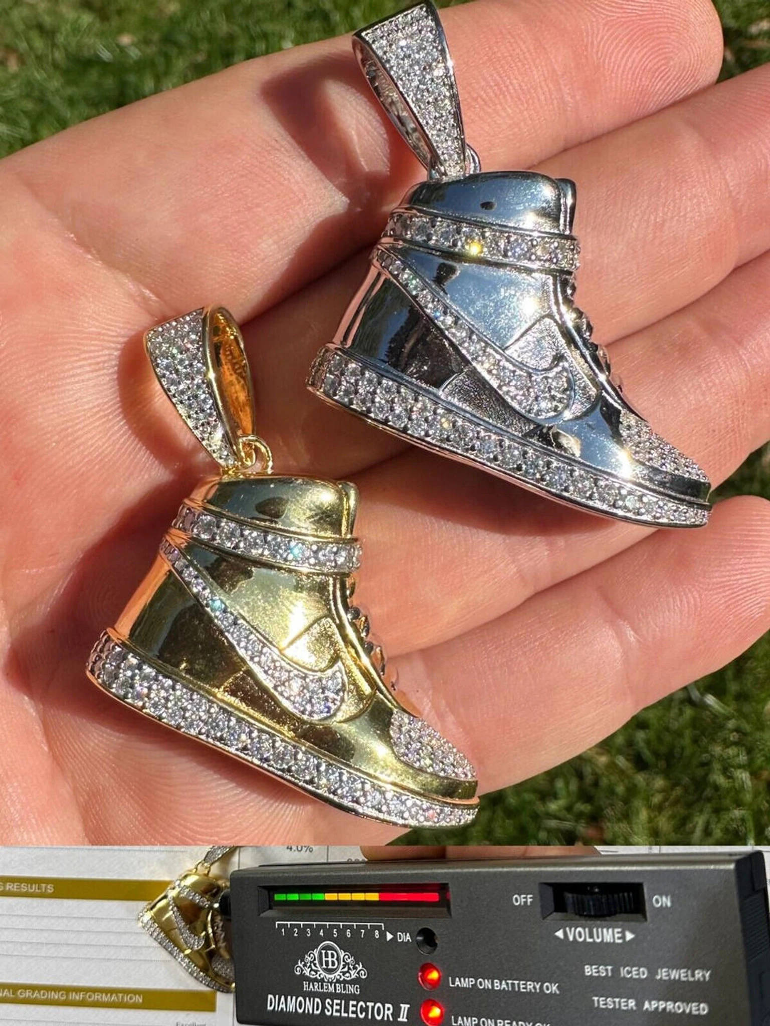 Air Force 1 High Top Nike Sneaker Pendant MOISSANITE Real 925 Silver Iced Hip Hop Necklace 3 Air Force 1 High Top Nike Sneaker Pendant MOISSANITE Real 925 Silver Iced Hip Hop Necklace