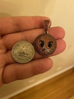 Angry Red Face Emoji Pendant Solid 925 Silver ICY Hip Hop Iced Diamond 1" 25 Angry Red Face Emoji Pendant Solid 925 Silver ICY Hip Hop Iced Diamond 1" -Harlem Bling Shop harlembling angry red face emoji pendant solid 925 silver icy hip hop iced diamond 1 94832.1664397729