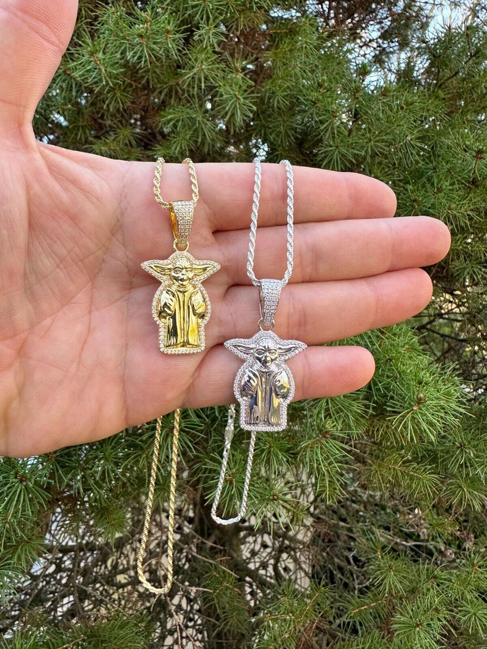 Baby Yoda Star Wars Pendant MOISSANITE Real 925 Silver / 14k Gold Iced Hip Hop 21 Baby Yoda Star Wars Pendant MOISSANITE Real 925 Silver / 14k Gold Iced Hip Hop - Image 19