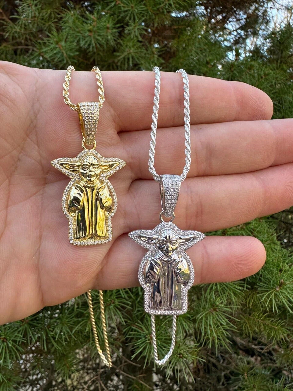 Baby Yoda Star Wars Pendant MOISSANITE Real 925 Silver / 14k Gold Iced Hip Hop 8 Baby Yoda Star Wars Pendant MOISSANITE Real 925 Silver / 14k Gold Iced Hip Hop - Image 6