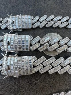 Baguette MOISSANITE Real Miami Cuban Link Bracelet Iced Solid 925 Silver 12-22mm -Harlem Bling Shop harlembling baguette moissanite real miami cuban link bracelet iced solid 925 silver 12 22mm 78507.1677090749