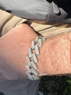 Baguette MOISSANITE Real Miami Cuban Link Bracelet Iced Solid 925 Silver 12-22mm -Harlem Bling Shop harlembling baguette moissanite real miami cuban link bracelet iced solid 925 silver 12 22mm 97745.1677090638