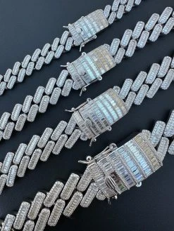 Baguette MOISSANITE Real Miami Cuban Link Chain Iced Solid 925 Silver Necklace 29 Baguette MOISSANITE Real Miami Cuban Link Chain Iced Solid 925 Silver Necklace -Harlem Bling Shop harlembling baguette moissanite real miami cuban link chain iced solid 925 silver necklace 18283.1677090835
