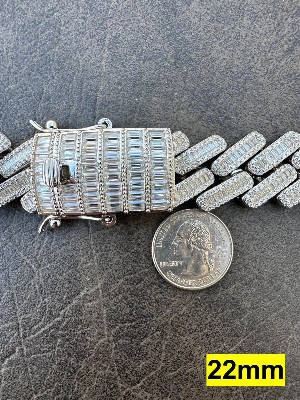 Baguette MOISSANITE Real Miami Cuban Link Chain Iced Solid 925 Silver Necklace 14 Baguette MOISSANITE Real Miami Cuban Link Chain Iced Solid 925 Silver Necklace - Image 12