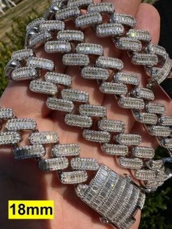 Baguette MOISSANITE Real Miami Cuban Link Chain Iced Solid 925 Silver Necklace 37 Baguette MOISSANITE Real Miami Cuban Link Chain Iced Solid 925 Silver Necklace -Harlem Bling Shop harlembling baguette moissanite real miami cuban link chain iced solid 925 silver necklace 44584.1677090525