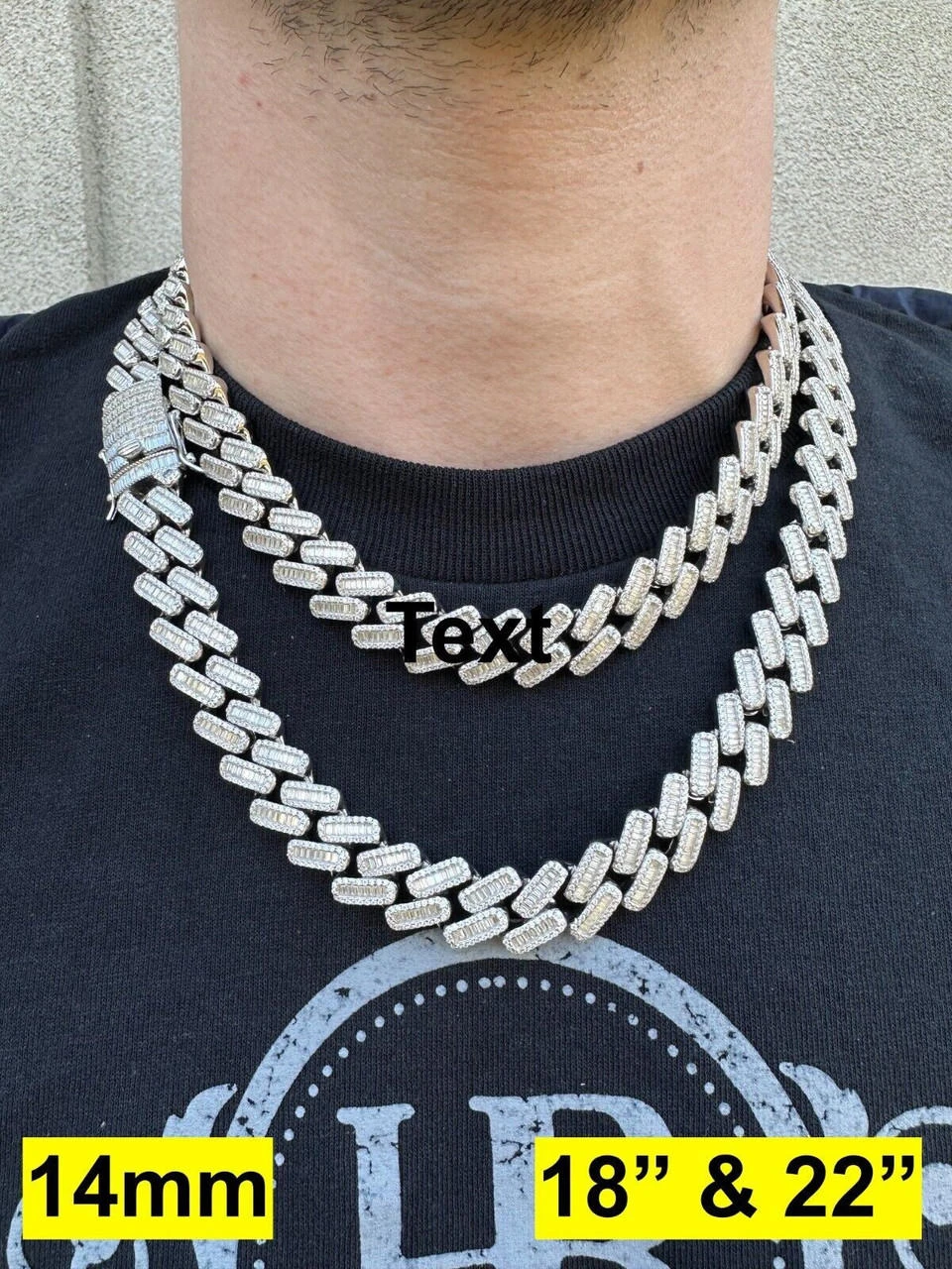 Baguette MOISSANITE Real Miami Cuban Link Chain Iced Solid 925 Silver Necklace 22 Baguette MOISSANITE Real Miami Cuban Link Chain Iced Solid 925 Silver Necklace - Image 20