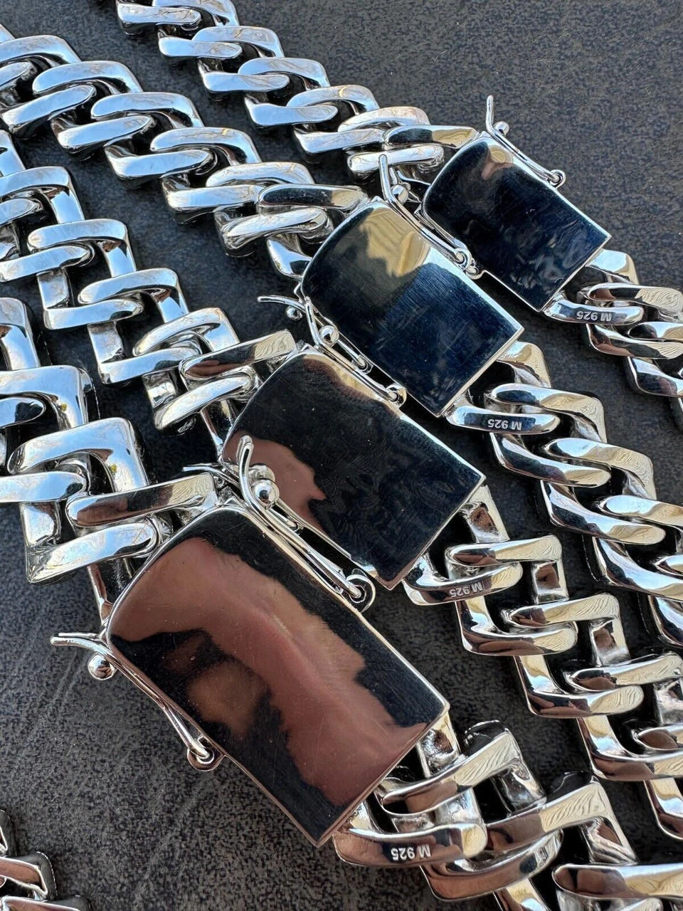 Baguette MOISSANITE Real Miami Cuban Link Chain Iced Solid 925 Silver Necklace 20 Baguette MOISSANITE Real Miami Cuban Link Chain Iced Solid 925 Silver Necklace - Image 18