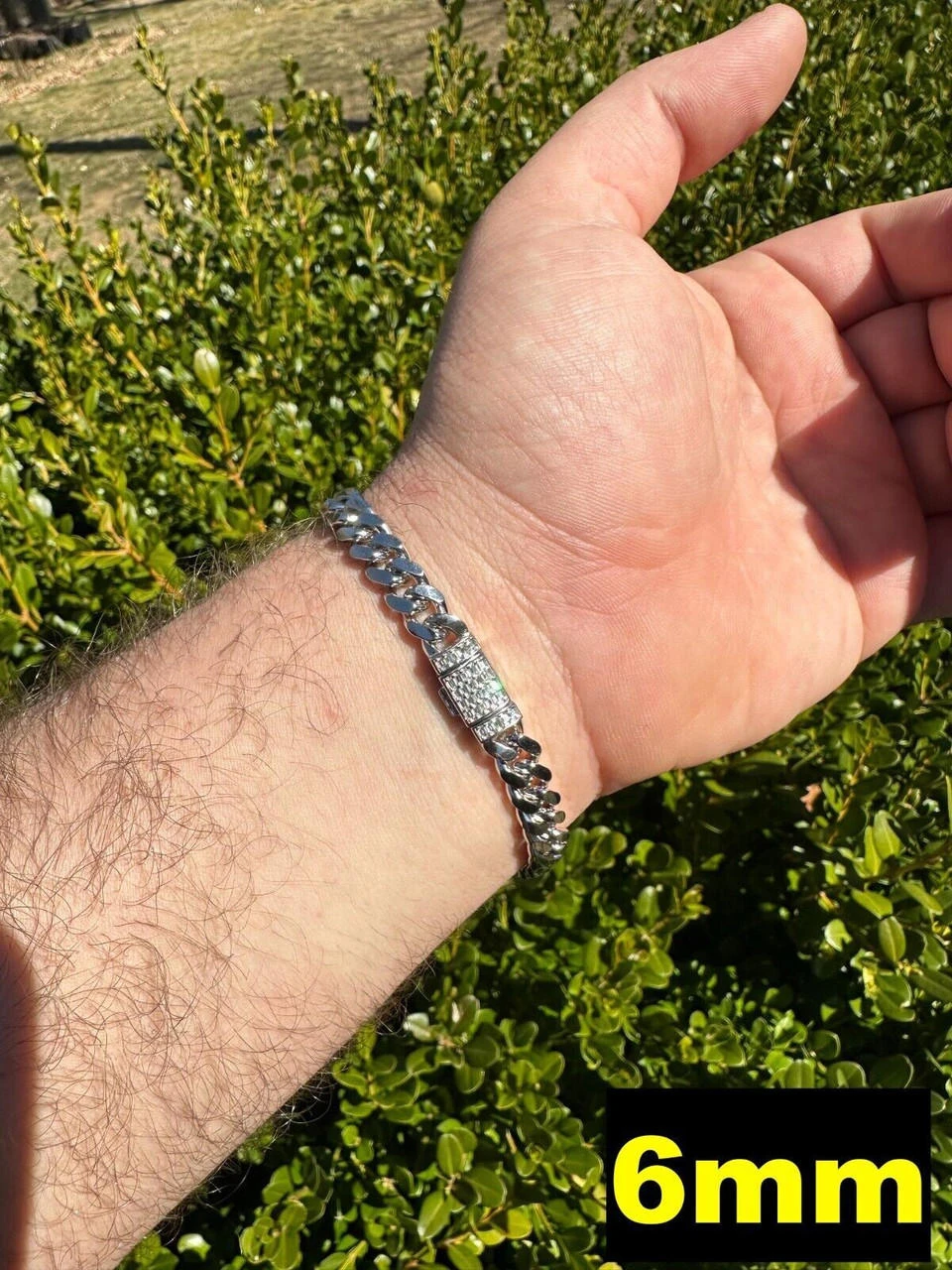 Baguette MOISSANITE Real Miami Cuban Link Chain Necklace Or Bracelet 925 Silver 17 Baguette MOISSANITE Real Miami Cuban Link Chain Necklace Or Bracelet 925 Silver - Image 15