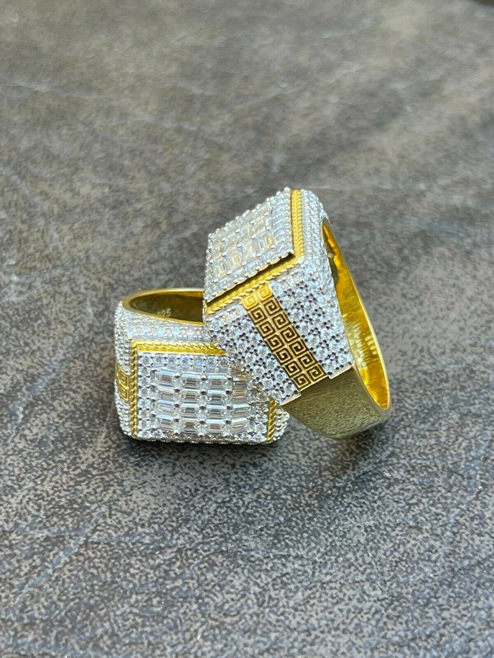 Baguette MOISSANITE Ring 14k Gold Vermeil Iced Pinky Hip Hop Passes Diamond Test 11 Baguette MOISSANITE Ring 14k Gold Vermeil Iced Pinky Hip Hop Passes Diamond Test - Image 9