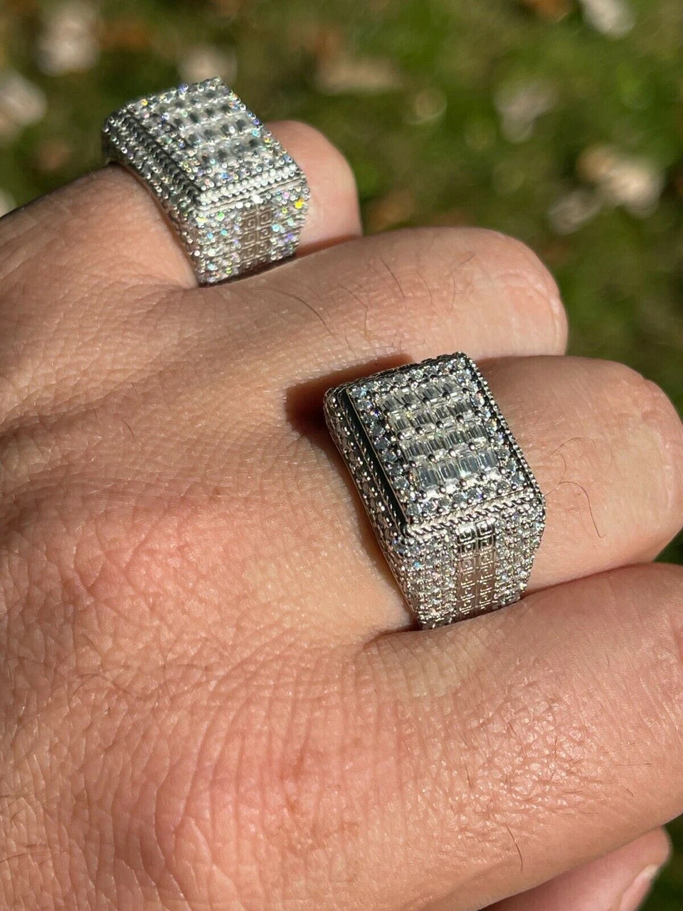 Baguette MOISSANITE Ring Real 925 Silver Iced Pinky Hip Hop Passes Diamond Test 5 Baguette MOISSANITE Ring Real 925 Silver Iced Pinky Hip Hop Passes Diamond Test - Image 3