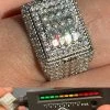 Baguette MOISSANITE Ring Real 925 Silver Iced Pinky Hip Hop Passes Diamond Test