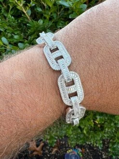 Baguette MOISSANITE Solid 925 Silver Iced Gucci Link Bracelet Pass Diamond Test 22 Baguette MOISSANITE Solid 925 Silver Iced Gucci Link Bracelet Pass Diamond Test -Harlem Bling Shop harlembling baguette moissanite solid 925 silver iced gucci link bracelet pass diamond test 09177.1669562871