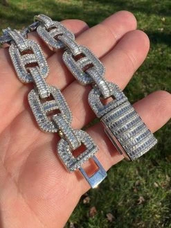 Baguette MOISSANITE Solid 925 Silver Iced Gucci Link Bracelet Pass Diamond Test 30 Baguette MOISSANITE Solid 925 Silver Iced Gucci Link Bracelet Pass Diamond Test -Harlem Bling Shop harlembling baguette moissanite solid 925 silver iced gucci link bracelet pass diamond test 43611.1669562933