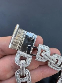 Baguette MOISSANITE Solid 925 Silver Iced Gucci Link Bracelet Pass Diamond Test 25 Baguette MOISSANITE Solid 925 Silver Iced Gucci Link Bracelet Pass Diamond Test -Harlem Bling Shop harlembling baguette moissanite solid 925 silver iced gucci link bracelet pass diamond test 70203.1669562887