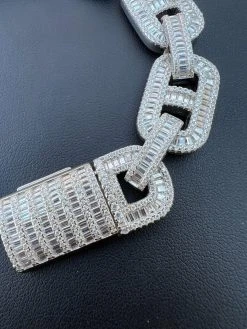 Baguette MOISSANITE Solid 925 Silver Iced Gucci Link Bracelet Pass Diamond Test 32 Baguette MOISSANITE Solid 925 Silver Iced Gucci Link Bracelet Pass Diamond Test -Harlem Bling Shop harlembling baguette moissanite solid 925 silver iced gucci link bracelet pass diamond test 94906.1669562866