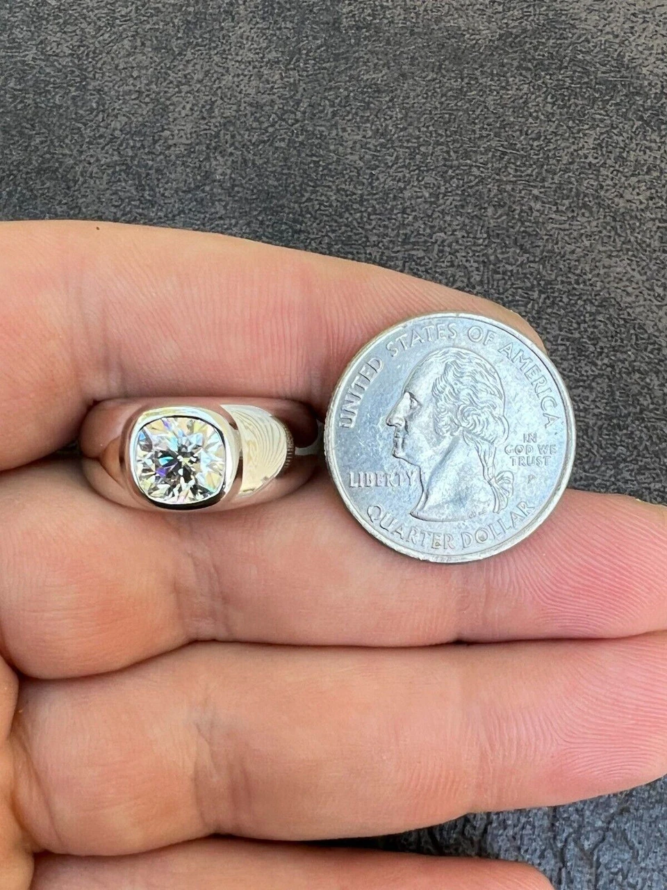 Big 2.5ct MOISSANITE Solitaire Men's Real Solid 925 Silver Ring Pinky Engagement 9 Big 2.5ct MOISSANITE Solitaire Men's Real Solid 925 Silver Ring Pinky Engagement - Image 7