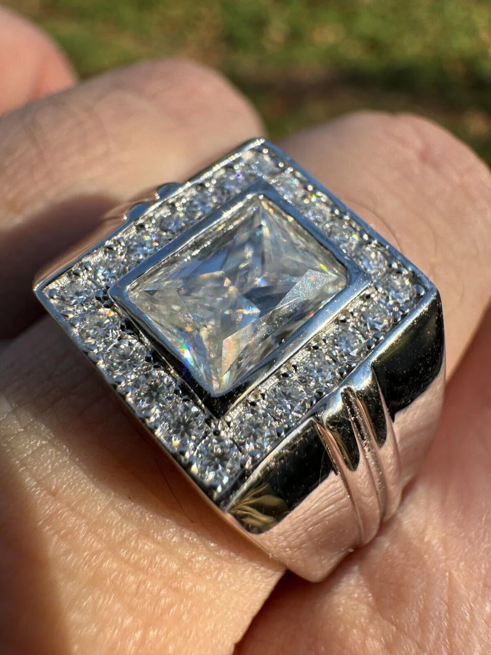 Big 2.6ct Baguette MOISSANITE Solitaire Mens Real Solid 925 Silver Ring Pinky 22 Big 2.6ct Baguette MOISSANITE Solitaire Mens Real Solid 925 Silver Ring Pinky - Image 20