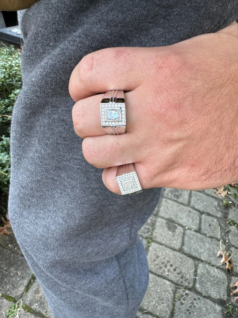 Big 2.6ct Baguette MOISSANITE Solitaire Mens Real Solid 925 Silver Ring Pinky 12 Big 2.6ct Baguette MOISSANITE Solitaire Mens Real Solid 925 Silver Ring Pinky - Image 10