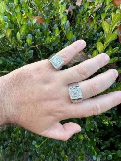 Big 2.6ct Emerald Cut MOISSANITE Solitaire Mens Real Solid 925 Silver Ring Pinky -Harlem Bling Shop harlembling big 2.6ct emerald cut moissanite solitaire mens real solid 925 silver ring pinky 02537.1700020674