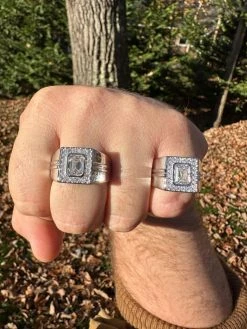 Big 2.6ct Emerald Cut MOISSANITE Solitaire Mens Real Solid 925 Silver Ring Pinky -Harlem Bling Shop harlembling big 2.6ct emerald cut moissanite solitaire mens real solid 925 silver ring pinky 60061.1700020758