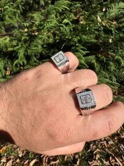 Big 2.6ct Emerald Cut MOISSANITE Solitaire Mens Real Solid 925 Silver Ring Pinky -Harlem Bling Shop harlembling big 2.6ct emerald cut moissanite solitaire mens real solid 925 silver ring pinky 96544.1700020771