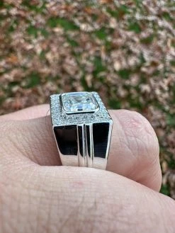 Big 3.6ct Asscher Cut MOISSANITE Solitaire Mens Real Solid 925 Silver Ring Pinky 30 Big 3.6ct Asscher Cut MOISSANITE Solitaire Mens Real Solid 925 Silver Ring Pinky -Harlem Bling Shop harlembling big 3.6ct asscher cut moissanite solitaire mens real solid 925 silver ring pinky 12802.1700193719