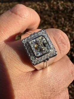 Big 3.6ct Asscher Cut MOISSANITE Solitaire Mens Real Solid 925 Silver Ring Pinky 31 Big 3.6ct Asscher Cut MOISSANITE Solitaire Mens Real Solid 925 Silver Ring Pinky -Harlem Bling Shop harlembling big 3.6ct asscher cut moissanite solitaire mens real solid 925 silver ring pinky 26687.1700193813