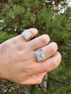 Big 3.6ct Asscher Cut MOISSANITE Solitaire Mens Real Solid 925 Silver Ring Pinky 37 Big 3.6ct Asscher Cut MOISSANITE Solitaire Mens Real Solid 925 Silver Ring Pinky -Harlem Bling Shop harlembling big 3.6ct asscher cut moissanite solitaire mens real solid 925 silver ring pinky 46382.1700193780