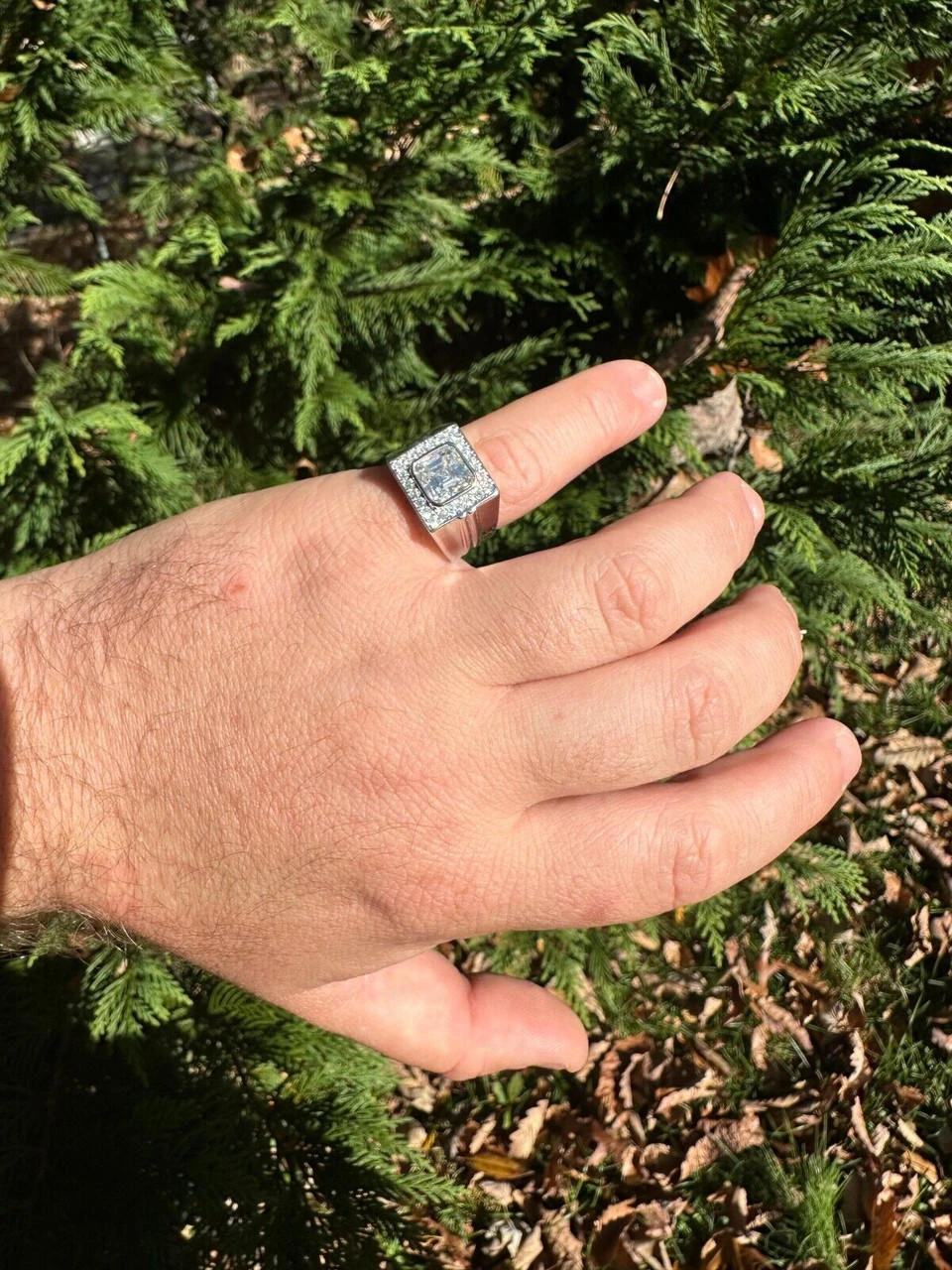 Big 3.6ct Asscher Cut MOISSANITE Solitaire Mens Real Solid 925 Silver Ring Pinky 14 Big 3.6ct Asscher Cut MOISSANITE Solitaire Mens Real Solid 925 Silver Ring Pinky - Image 12