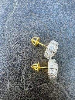 BIG Moissanite Iced 14k Gold Vermeil Real Earrings Large 10mm Mens Hip Hop Studs -Harlem Bling Shop harlembling big moissanite iced 14k gold vermeil real earrings large 10mm mens hip hop studs 09753.1664356006